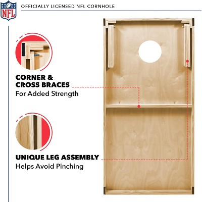 NFL Chicago Bears 2'x4' Solid Wood Cornhole Set with Bean Bags