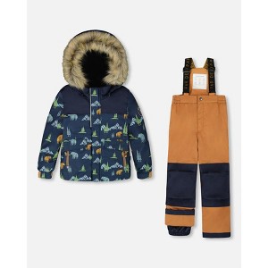 Deux par Deux Boy Two-Piece Discover Snowsuit Brown Sugar - 1 of 4