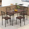 Tangkula 5-Piece Dining Table Set for Small Space Kitchen Table Set for 4 Walnut - 4 of 4