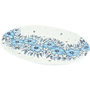 Blue Rose Polish Pottery Zaklady Large Oval Serving Platter - 1 of 1