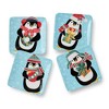 Certified International (Set of 4) 6" Christmas Whimsy Penguin Canape Plates - 3 of 4