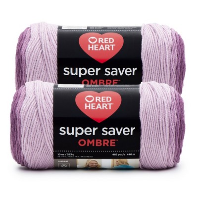 Red Heart Super Saver Yarn 12 Pack-Purple Ombre