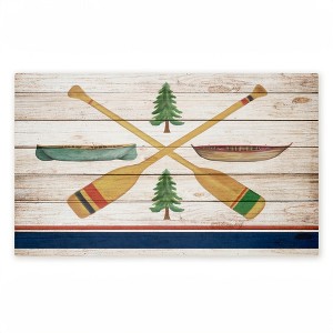 Stupell Industries Exploring Rustic Canoe Paddles Printed Outdoor Door Mat, design by Kim Allen, 18"x30" - 1 of 4