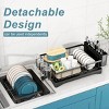 Boersma Stainless Steel Dish Drying Rack with Drainboard – Detachable 2-Tier Dish Drainer for Kitchen Counter, Includes Utensil Holder, Cup Rack - 2 of 4