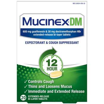 Mucinex DM Expectorant & Cough Suppressant Tablets - Guaifenesin - 20ct