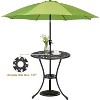 23.6 Inch Round Cast Aluminum Patio Table - Tulip Design, Umbrella Hole & Rust-Resistant for Outdoor Use - 3 of 4