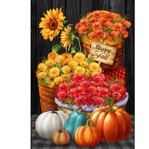 Briarwood Lane Fall House Flag 40x28 For Outdoor Baskets of Mums For Fall House Flag - 1 of 4