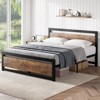 Garvee Marco Cama Queen/King - Cabecera Madera/Base Metal, Plataforma Industrial, Sin Somier, Fácil Montaje Sin Ruido, Color café - 3 of 4
