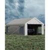 COZONY Heavy Duty Carport with Removable Walls and Roll-Up Door, All-Weather Portable Garage for Truck RV and Boat - 2 of 4