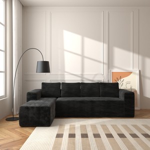 Tiramisubest Cloud L Shape Sectional Modular Sectional Sofa Deep Seat Couch Reversible Chaise Sofa Living Room Bedroom, Back - 1 of 4