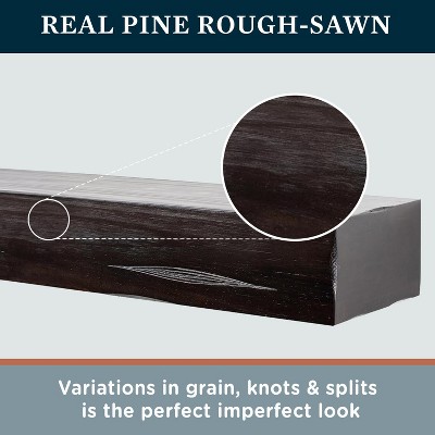 Breckenridge Espresso Rustic 60" Distressed Wood Mantel Shelf
