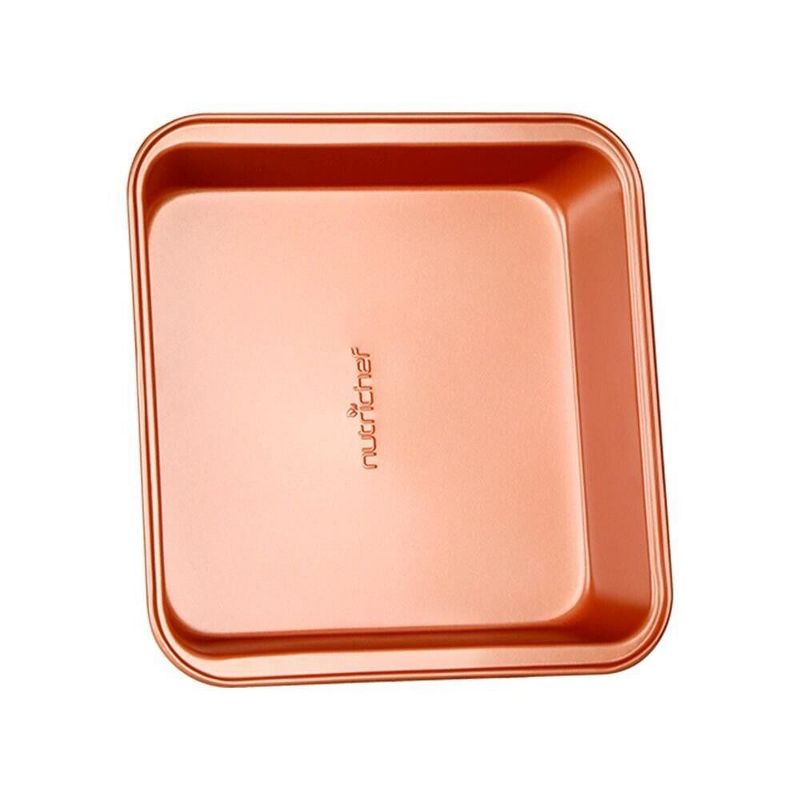 NutriChef 9-inch Copper Square Cake Pan, Non-Stick Coated Layer Surface, 1 of 2