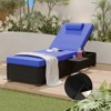 WhizMax Elegant Wicker Sun Lounger Outdoor Chaise Lounge Set of 2 with Adjustable Backrests For Sunbathing - 4 of 4