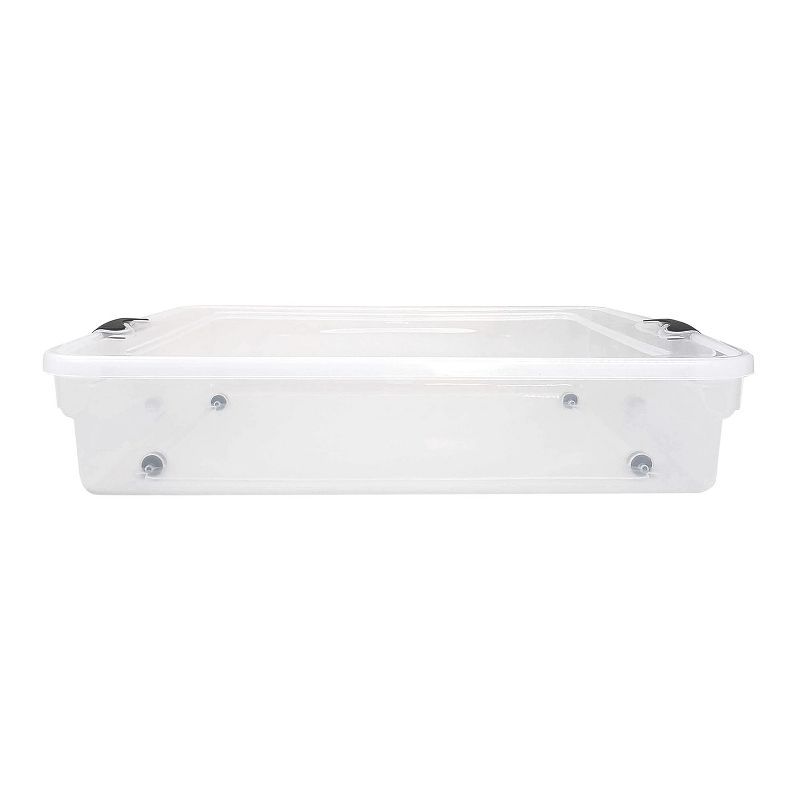 Homz 56 Qt Full/Queen Underbed Clear Plastic Latching Storage Container, 4 of 8