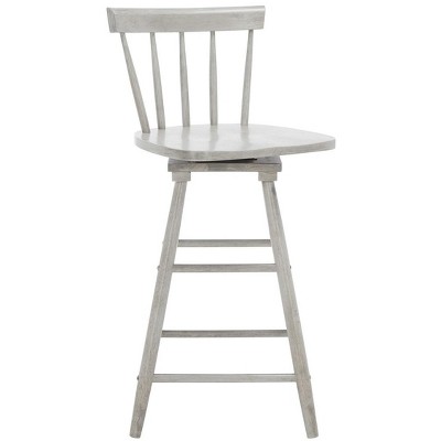 Gray Wood Swivel Windsor Counter Stool
