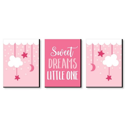 Big Dot Of Happiness Baby Girl - Pink Nursery Wall Art And Kids Room  Decorations - 7.5 X 10 Inches - Set Of 3 Prints : Target