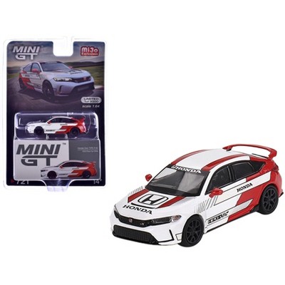 Honda Civic Type R White and Red "2023 Pace Car" Limited Edition to 3000 pieces Worldwide 1/64 die cast model car by Mini GT