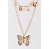 Slickblue Women's Necklace, Gold Double Chain with 3D Butterfly Pendants and Faux Crystals, Trendy Style, 16-19.5" - 3 of 3