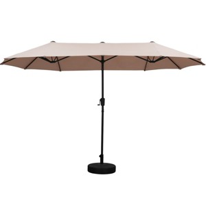 Ainfox 13ft Outdoor Patio Umbrella With Umbrella Base Double-sided Deck Pool Umbrella with 1.5 Inch Pole, Fade Resistant  for Porch, Market, Backyard - 1 of 4