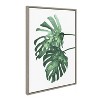 Kate and Laurel Sylvie Cheese Plant Leaves Framed Canvas by Viola Kreczmer, 23x33, Gray - 2 of 4