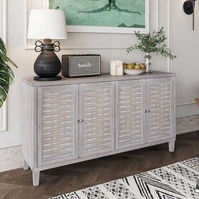 Accent Cabinet 4 Door Wooden Cabinet Sideboard Buffet Server Cabinet Storage Cabinet, for Living Room, Kitchen and Dining Room