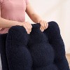 Vynxaria Blue Accent Rocking Chair with Footrest and Storage Pocket Deep Navy Blue - 2 of 4
