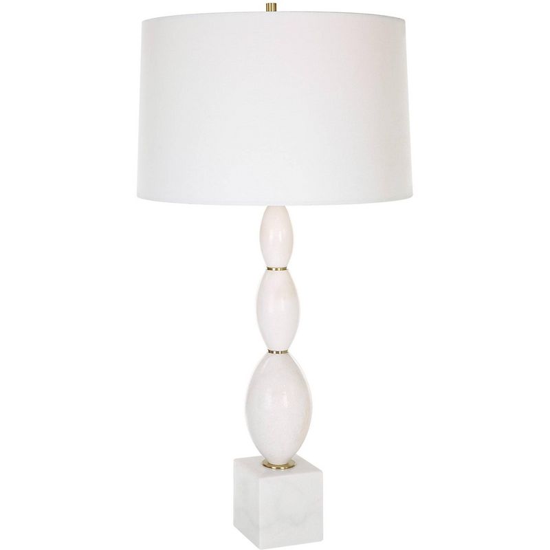 Uttermost Regalia 31 1/4" White Marble Beaded Table Lamp, 1 of 2