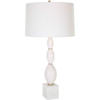 Uttermost Regalia 31 1/4" White Marble Beaded Table Lamp