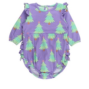 RuffleButts Baby Toddler Girls Long Sleeve Flutter Bubble Romper - 1 of 4
