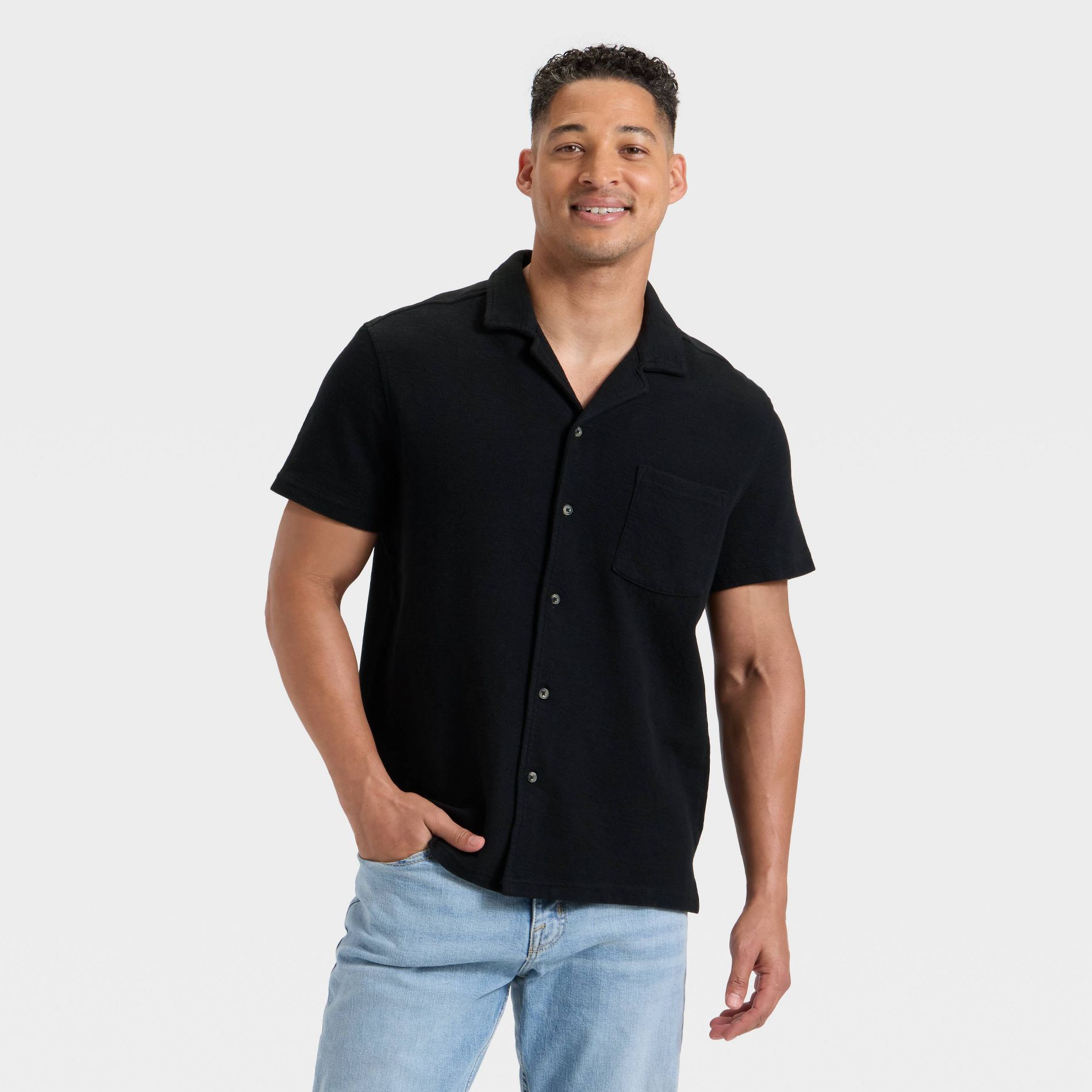 Men's Full Button Camp Shirt - Goodfellow & Co™