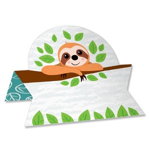 Big Dot of Happiness Let’s Hang - Sloth - Baby Shower or Birthday Party Tent Buffet Card - Table Setting Name Place Cards - Set of 24 - 1 of 4