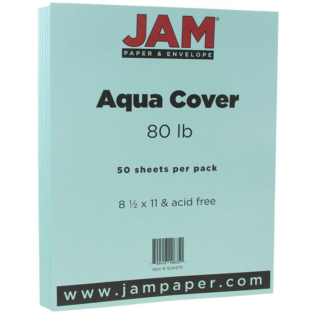 Photos - Creativity Set / Science Kit JAM Paper Basis 80lb Cardstock 8.5" X 11" 50pk - Aqua Blue