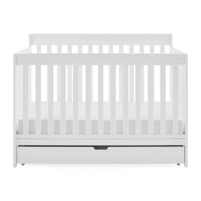 Delta Children Mercer Deluxe 6-in-1 Convertible Crib with Underdrawer Storage - Bianca White