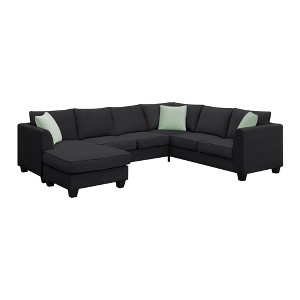 NicBex Modular Sectional Sofa L-Shaped Sofa Corner Couch Set with Ottoman and 3 Pillows for Living Room,Apartment,Office - 1 of 4