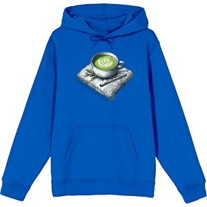 Matcha Teacup I Only Love My Bed and Matcha Adult Long Sleeve Hoodie - 1 of 2