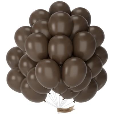 PartyWoo Balloons Dark Brown Boho Neutral Coffee 12 Inch 50 pcs