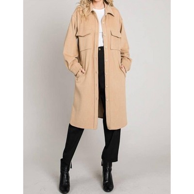 Women's Long SOLID Cord Shacket - ALLIE ROSE