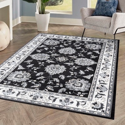 8'x 10' Cherie French Cottage Area Rug, Black/cream - Jonathan Y : Target