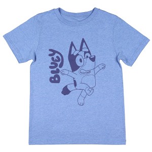 Seven Times Six Bluey Boys' Bluey Character Outline Design Short Sleeve T-Shirt Blue - 1 of 3