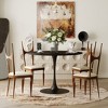 42.13"Modern Round Dining Table,Four Patchwork Tabletops with Solid Wood Veneer Table Top - image 2 of 4