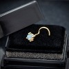 Jewelry Avalanche Natural Australian Opal Nose Stud 22G 14K Gold Nose Screw Nose Ring Stud - 2 of 4