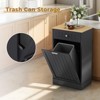 Tilt Out Trash Cabinet, 10 Gallon Kitchen Waste Bins, 1 Door Wood Free Standing Trash Cabinet, Recycling Cabinet with Hideaway Drawer for Living Room - 3 of 4