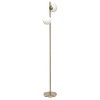 66" Tall Mid-Century Modern Tree Floor Lamp with Dual White Glass Globe Shade - Simple Design - 3 of 4