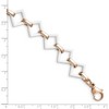 Black Bow Jewelry Rose Tone Stainless Steel & White Ceramic Rhombus Link Bracelet, 7 In - 4 of 4