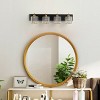 Dewdrop 4-Light Black and Gold Vanity Light, Modern Crystal Wall Sconce for Bathroom Mirror Lighting - 3 of 4