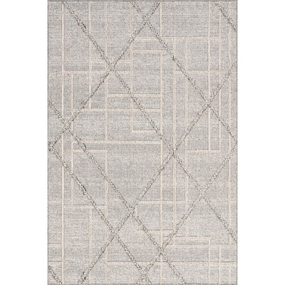 Nuloom Crissy Geometric 5x8 Indoor/Outdoor Area Rug for Living Room Patio Deck Front Porch Kitchen, Grey/Ivory
