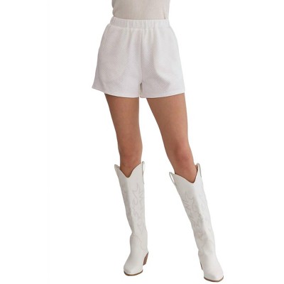 Women's TEXTURED HIGH WAIST SHORTS - entro