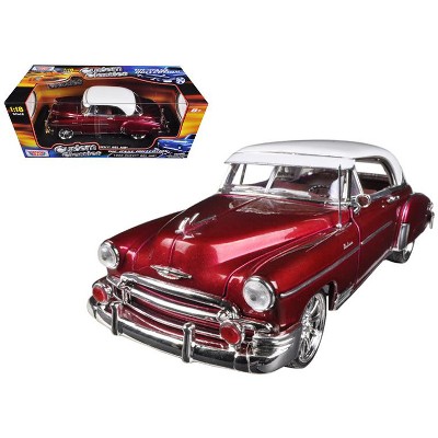 1950 Chevrolet Bel Air Metallic Dark Red Custom 1/18 Diecast Car Model by Motormax