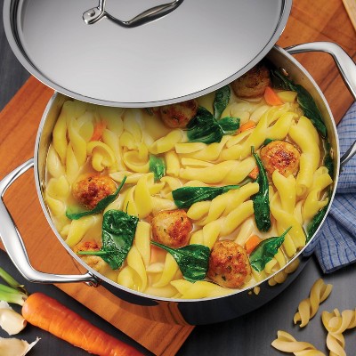 Tri-Ply Clad 5-Quart Stainless Steel Round Dutch Oven
