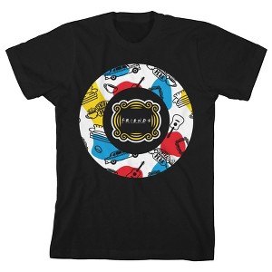 Friends TV Pattern Art Black T-Shirt Toddler Boy to Youth Boy - 1 of 2